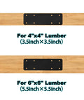 Built Like A Tank Heavy Duty I Shape Post To Beam Connectors Four Pack 10 By 3 Inch mending plates for 4x4 and 6x6 lumber.