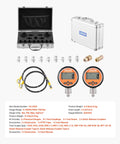 Digital Hydraulic Pressure Test Kit With Dual Gauge 0 To 10000 PSI Manometer Tester Includes Nine Test Couplings