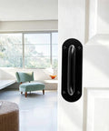 9 Inch Stainless Steel Barn Door Handle Black Heavy Duty Pull For Barn Doors And Home Rooms Easy Install Durable Hardware Beefy Construction With Smooth Surface Anti Slip Grip And Simple Mounting For Indoor Outdoor Use on white door