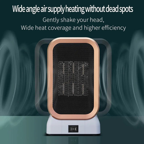 Portable Indoor Space Heater 1000 Watts High Output With Two Heat Settings, Compact Desk Heater with wide angle air supply