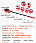 VEVOR Ratchet Pipe Threader Kit With 6 Dies For 2 Inch NPT Pipes Portable Manual Tool Set with red dies and black toolbox for threading.