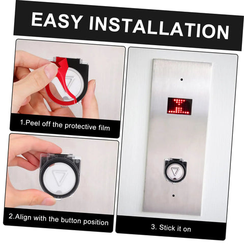 4 Pack Round Elevator Button Protector Covers Easy Install Plastic Dustproof Power Switch Guard Caps installation steps