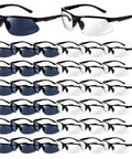 36 Pcs Dope Scratch Resistant Safety Glasses Set With Polycarbonate Lenses Protective Goggles Eyewear For Work And DIY Projects Your Go To Eye Protection In Black And White. Multiple pairs of black and white goggles arranged in rows.
