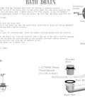 Instruction diagram for installing Straight Up Premium Bathtub Drain Kit With Golden Overflow Tube Assembly.