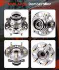 Multi-angle view of Rear Wheel Hub And Bearing Assembly Replacement For Hyundai Azera 2011 2017 And Kia Cadenza 2014 2016 With ABS 5 Lug