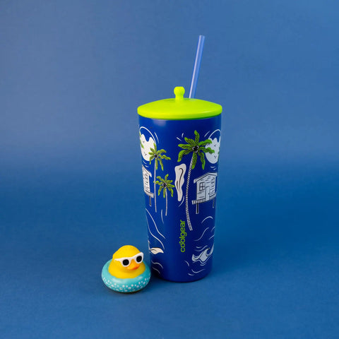 Two Pack 20 Oz Stainless Steel Tumbler With Pop Topper And Straw Interchangeable Character Topper For Your Personal Style BPA Free