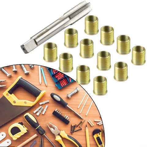 M14x1.25 Thread Repair Kit For Ford Modular Engines With Stainless Steel Inserts And Tap Helicoil Style Fixer Set, tap and inserts