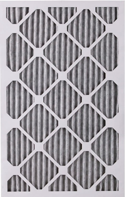 Furnace Air Filter MERV 10 Pleated With Activated Carbon For Odor Control Fits 16x25x1 Inches Actual Size 15.5x24.5x0.75 Inches 12 Pack