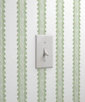 Kickin Green Stripe Textured Vinyl Wallpaper With Rock Solid Durability For Commercial And Home Spaces Custom Printed showing light switch.