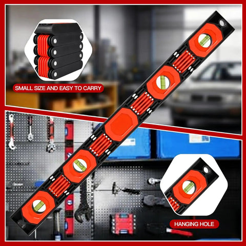 No Sweat 24 Inch Folding Level With Magnetic Aluminum Build, Four Crystal Clear Bubble Vials, Five Hinge Multi Angle Flex For Tight Corners, Pipe Runs And Diy Projects That Gonna Nail It Every Single Time