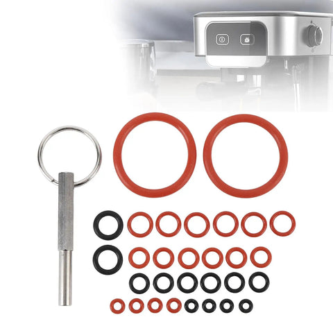 Fix Leaky Coffee Maker With Silicone O Ring Repair Kit Has Tool Stainless Stops Drips High Heat Seal Prevents Water Damage Makes It Lit Install Takes Seconds Save Cash Skip Buying New Unit Keep Brew Smooth Bad Boy No Cap, silicone O-rings and steel tool