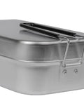 Mess Tin With Handle Lightweight Aluminum Camp Cookware For Backpacking Compact Gear 7.9 By 5 By 2.75 Inches Rectangle Shape