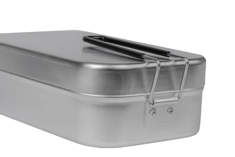 Mess Tin With Handle Lightweight Aluminum Camp Cookware For Backpacking Compact Gear 7.9 By 5 By 2.75 Inches Rectangle Shape