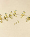 Stunning Gold Electric Guitar Tuning Pegs Set With 6 Right Semi-Enclosed Machine Heads And Premium Keys Plus Installation Hardware close-up view.