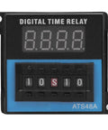 Beefed-Up Time Delay Relay For Industrial Automation And Machinery, Adjustable Cycle Timing, DC 12V Control, Digital Setting, Big Contact Points, Precise Digital Timing For Factory Equipment, black ATS48A module