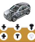 Tesla Model X Bumper Clip Kit 100Pcs For 2021 To 2026 Built Tough Premium ABS Car Fasteners Exterior Trim Clips shock-resistant