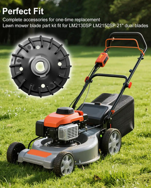 Durable No Brainer Lawn Mower Blade Replacement Kit For EGO Power 21 Inch Mowers LM2130SP LM2150SP with dual blades shown