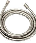 Extra Long 96 Inch Stainless Steel Hand Held Shower Hose With Brass Insert In Brushed Nickel coiled view