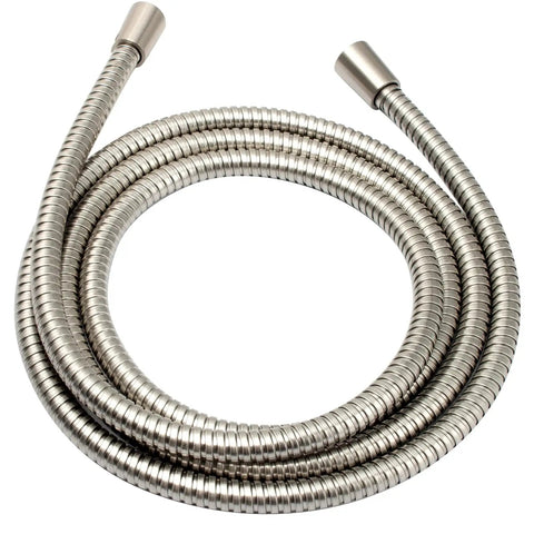 Extra Long 96 Inch Stainless Steel Hand Held Shower Hose With Brass Insert In Brushed Nickel coiled view