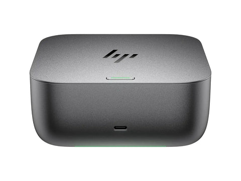 Heavy Duty Thunderbolt 4 Docking Station With Ridiculous 280W Power Delivery And Blazing Speed Plug And Play Ready For Your Ultimate Office Rig Smooth Operator, top view, sleek grey design.