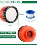 Two Thousand Hole Garden Watering Nozzle With 11 GPM Shower Sprayer Easy Peasy Outdoor Hose Head dimensions and features