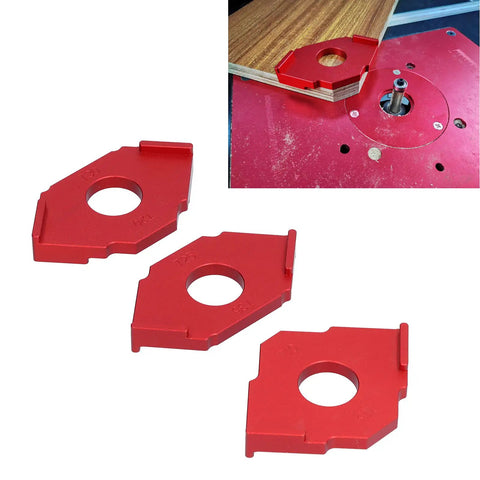 Heavy Duty Aluminum Alloy Radius Jig Router Templates 3 Piece Pack with T10 T15 T20 T25 T30 T35 guides for corner cuts.