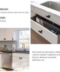 10 Pack Matte Black Cabinet Knobs For Cabinets And Drawers 50mm Length 30mm Height 20mm Base Stainless Steel Square Tube T Bar Kitchen Hardware Easy Install Durable Dresser Knob Pulls For Kitchen Makeover on white kitchen cabinets