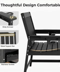Tough As Nails Two Seater Outdoor Bench With Cup Holder Crafted From Premium Fade Resistant Hdpe For Patios Yards And Decks Handles Up To 660 Pounds Easy Clean All Weather Hangout Spot In Black showing wide armrests and metal support bar.
