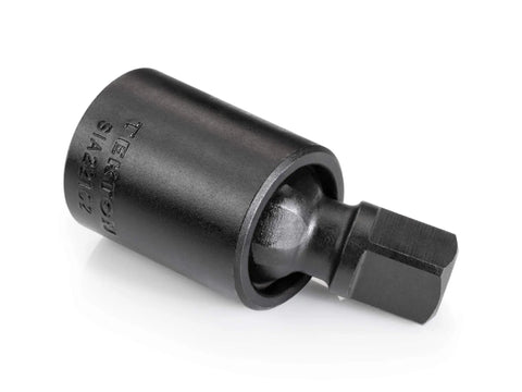 1/2 Inch Drive Impact Universal Joint Pivots A Full 30 Degrees To Reach Stubborn Fasteners Pinless Ball Design in black steel.