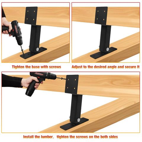 Heavy Duty Roof Riser Bracket Kit For 4x4 And 4x6 Lumber Built Tough Adjustable 0 To 180 Degree Pergola Gazebo Patio Cover Support 3 Pack Rust Resistant Steel Fits 4x4 Posts And Beams
