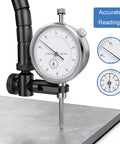 Dial Indicator 0-10 mm With Magnetic Base For Precision Machining, Pro Grade Ultra Accurate 0.01 mm Resolution With Jeweled Movement