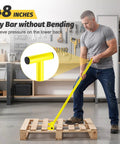 48 Inch Pallet Buster Heavy Duty Pry Bar With 110 Degree Deck Board Removal Tool Built From Carbon Steel To Tear Through Decks Pallets And Standing Hardwood Demolition And Save Your Back And Knees On Tough Jobs on pallet
