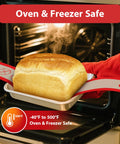 Nonstick Silicone Bread Sling Set Oval And Round Easy Grab Handles Reusable Sourdough Tools For Baking Dutch Oven Accessories Kitchen Heat Resistant Red lifting loaf from oven