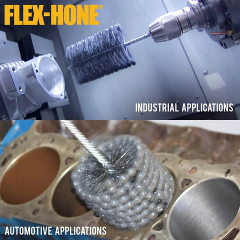 Flex-Hone Four And One Eighth Inch Diameter 240 Grit Silicon Carbide Honing Tool used in industrial and automotive applications