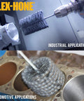 FLEX-HONE Deburring And Finishing Tool Pro Grade 4 1/4 Inch Diameter 240 Grit Silicon Carbide used in industrial and automotive applications.