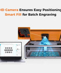 Image of Falcon A1 10W Laser Engraver With Fully Enclosed Design Ultra Fast 600mm Per Sec Engraving CoreXY Motion with HD camera setup.