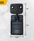 Rear Sliding Window Lock Latch Replacement For Toyota Tacoma Hilux T100 Pickup And 4Runner Quarter Window In Black Plastic Compatible With 69370 35010 Easy Install No Fuss Fit Built To Last For 1989 Through 2005 Models, front view with dimensions