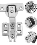 Detailed view of stainless steel cabinet door hinges 4 pack for easy DIY install 135 degree hidden corner hinges with heavy duty support