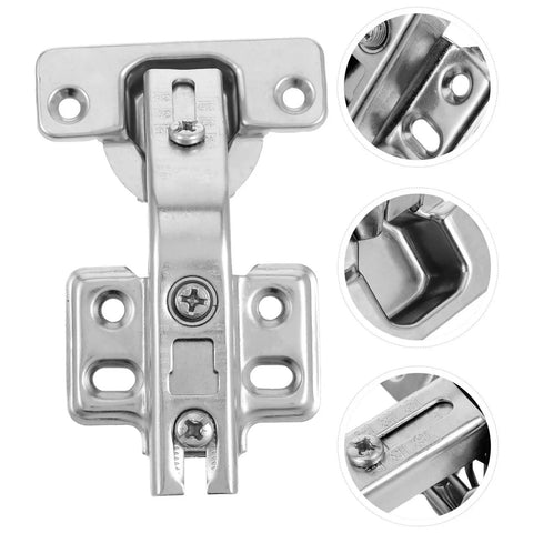 Detailed view of stainless steel cabinet door hinges 4 pack for easy DIY install 135 degree hidden corner hinges with heavy duty support