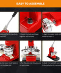 DIY Button Maker Kit 32mm Badge Press Machine With 1000 Button Blanks Circle Cutter assembly steps on red machine
