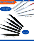 64 Piece Ultimate Hobby Model Tool Kit For Miniature Builds And Gundam Projects, anti-static tweezers and metal files
