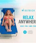 Lady on Ladies Chest-Support Comfort Lounger Foldable Portable Reclining Outdoor Chair For Beach Pool Patio Camping
