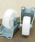 Heavy Duty Rubber Furniture Casters That Roll Like Butter With Reliable Grip crafted for serious hauling, featuring white rubber wheels and steel mounts.