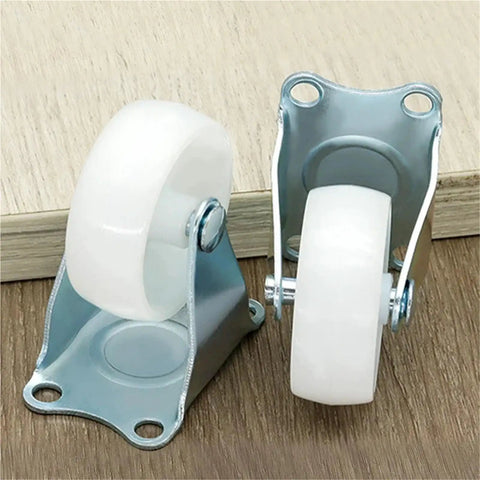 Heavy Duty Rubber Furniture Casters That Roll Like Butter With Reliable Grip crafted for serious hauling, featuring white rubber wheels and steel mounts.