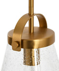 Vintage Inspired Metal And Seedy Glass Ceiling Light In Brushed Gold With A Yoke Mount Trim Ring And Seedy Bubble Diffuser