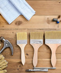 Three Piece Paint Brush Set For Deck, Fence, Wall Stain, Durable Wood Handle Workhorse Brushes With Comfortable Grip