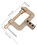 Heavy Duty Ground Clamp For Welders With High Current Transfer And Thickened Copper Contact Design To Stop Rust. Side view of brass clamp.
