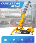 Workhorse Remote Controlled Hydraulic Lifting Crane With Portable Telescopic Boom For Indoor And Outdoor Construction Projects And Industrial Engineering Wireless Remote Operation For Confined Spaces, yellow crawler crane