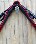 Full Size Leather Horse Driving Harness With Red Trim, Premium Quality Horse Driving Equipment, heavy padded leather section