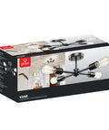 Box for Vane Four Light Matte Black Flush Mount Ceiling Light With Open Socket Sputnik Style, modern fixture image